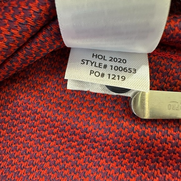 Rhone Mens Commuter Red Blue Houndstooth Pattern Performance Stretch Shirt, M - Picture 9 of 10